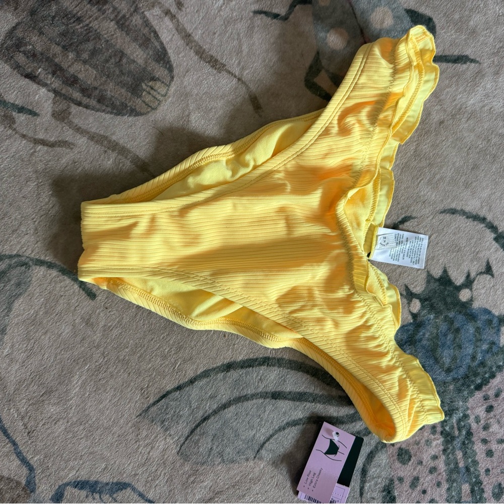 Yellow Ruffle Bikini Bottoms - Picture 2 of 7